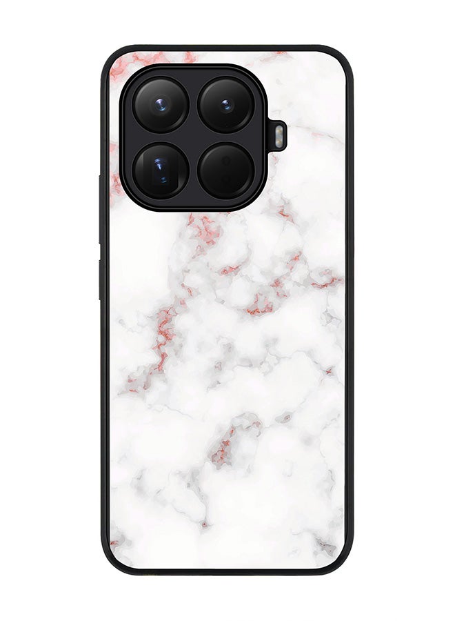 For Xiaomi 15T Pro Case,Slim fit Camera Protection, Shockproof Thin Phone cover  - Marble Print Rose Grey